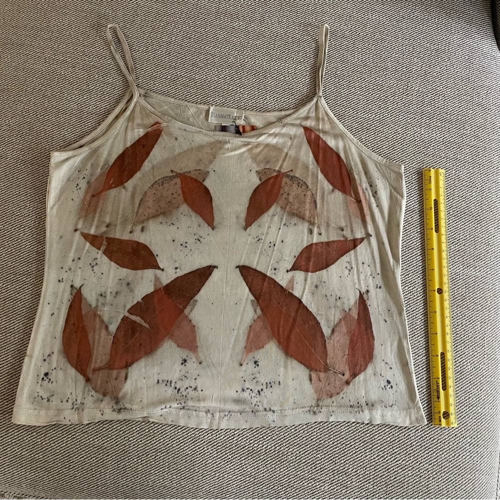 One of a kind, botanically hand-dyed silk camisole